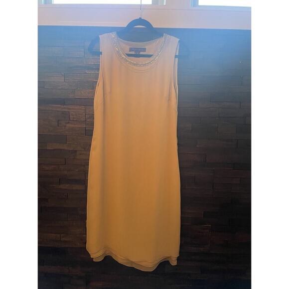 Ralph Lauren Purple Label Silk Cocktail Dress 6 Embellished Beaded Neck Tan $3K - Picture 16 of 16